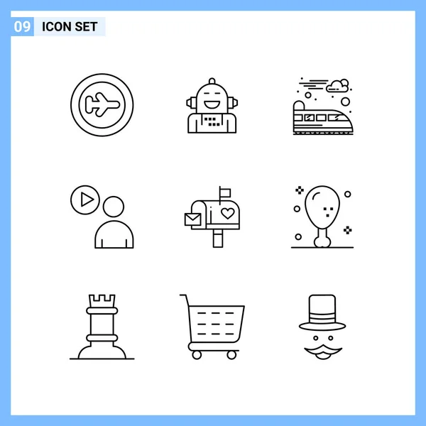 Conjunto Iconos Creativos Universales Simplemente Vector Ilustraciones Para Aplicaciones Web — Vector de stock