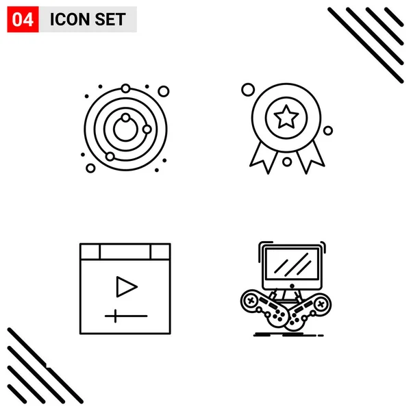 Conjunto Iconos Creativos Universales Ilustración Vectorial — Vector de stock