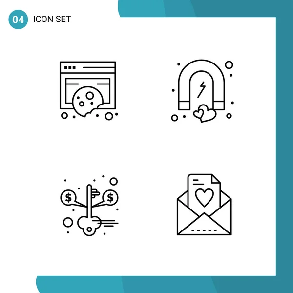 Conjunto Iconos Creativos Universales Simplemente Vector Ilustraciones Para Aplicaciones Web — Vector de stock