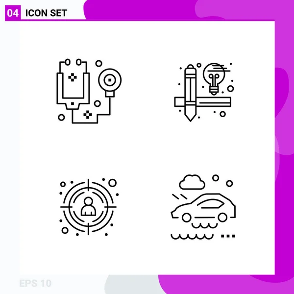 Conjunto Iconos Creativos Universales Simplemente Vector Ilustraciones Para Aplicaciones Web — Vector de stock