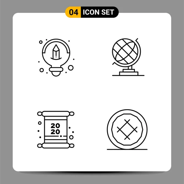 Set Universal Creative Icons Simply Vector Illustrations Web Mobile Apps — Stock Vector