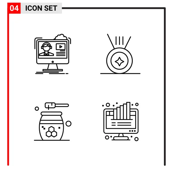 Set Universeller Kreativer Symbole Einfach Vektorillustrationen Für Web Und Mobile — Stockvektor