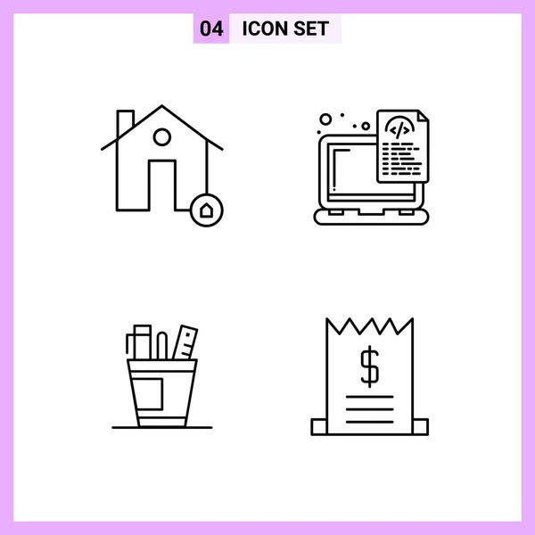 Conjunto Iconos Creativos Universales Simplemente Vector Ilustraciones Para Aplicaciones Web — Archivo Imágenes Vectoriales