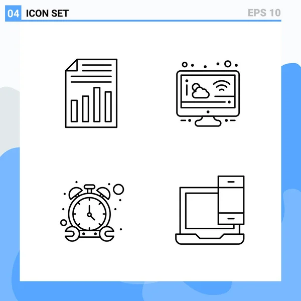 Set Universal Creative Icons Simply Vector Illustrations Web Mobile Apps — Stock Vector