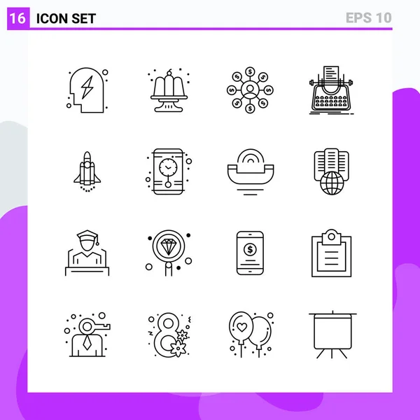 Conjunto Iconos Creativos Universales Simplemente Vector Ilustraciones Para Aplicaciones Web — Vector de stock