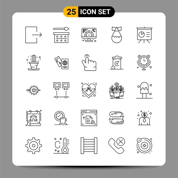 Conjunto Iconos Creativos Universales Simplemente Vector Ilustraciones Para Aplicaciones Web — Archivo Imágenes Vectoriales