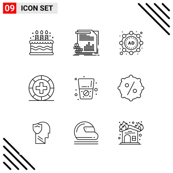 Conjunto Iconos Creativos Universales Simplemente Vector Ilustraciones Para Aplicaciones Web — Vector de stock