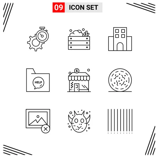 Conjunto Iconos Creativos Universales Simplemente Vector Ilustraciones Para Aplicaciones Web — Archivo Imágenes Vectoriales