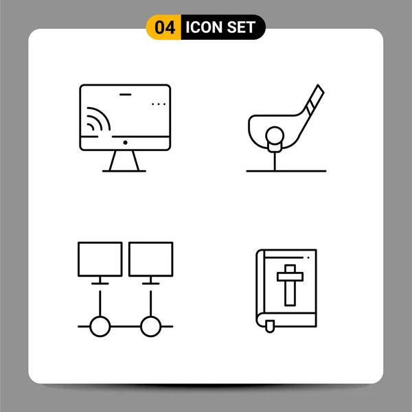 Set Universeller Kreativer Symbole Einfach Vektorillustrationen Für Web Und Mobile — Stockvektor