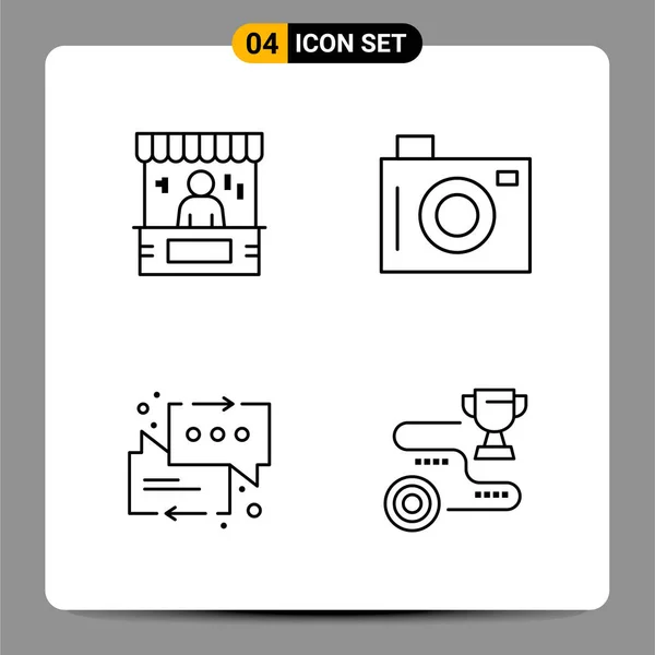 Set Universal Creative Icons Simply Vector Illustrations Web Mobile Apps — Stock Vector