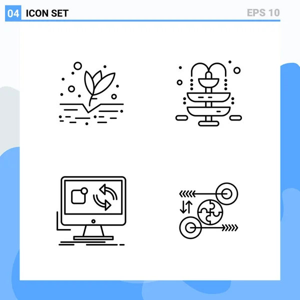 Conjunto Iconos Creativos Universales Simplemente Vector Ilustraciones Para Aplicaciones Web — Vector de stock