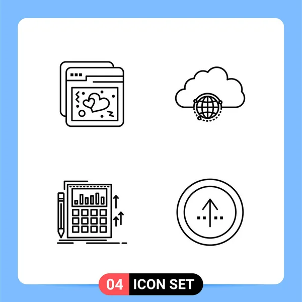 Conjunto Iconos Creativos Universales Simplemente Vector Ilustraciones Para Aplicaciones Web — Archivo Imágenes Vectoriales