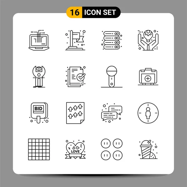 Conjunto Iconos Creativos Universales Simplemente Vector Ilustraciones Para Aplicaciones Web — Archivo Imágenes Vectoriales