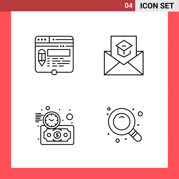 Conjunto Iconos Creativos Universales Simplemente Vector Ilustraciones Para Aplicaciones Web — Vector de stock