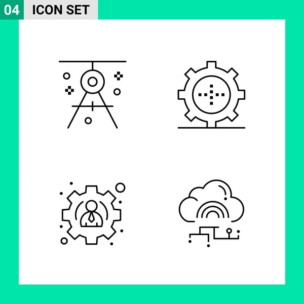 Conjunto Iconos Creativos Universales Simplemente Vector Ilustraciones Para Aplicaciones Web — Archivo Imágenes Vectoriales