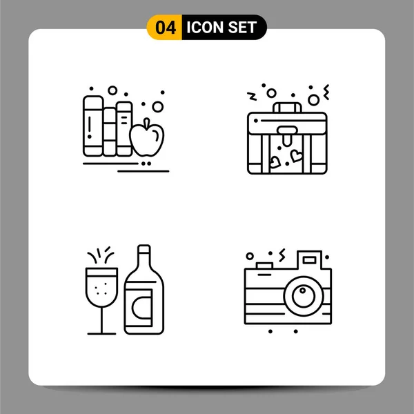 Conjunto Iconos Creativos Universales Simplemente Vector Ilustraciones Para Aplicaciones Web — Archivo Imágenes Vectoriales