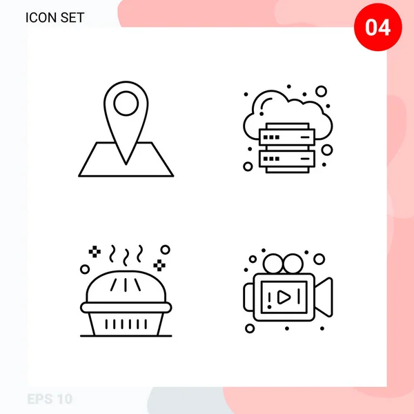 Conjunto Iconos Creativos Universales Simplemente Vector Ilustraciones Para Aplicaciones Web — Vector de stock