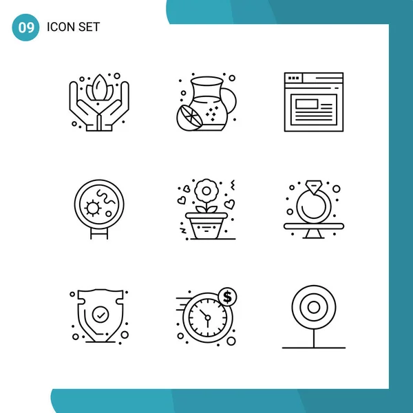 Conjunto Iconos Creativos Universales Simplemente Vector Ilustraciones Para Aplicaciones Web — Vector de stock