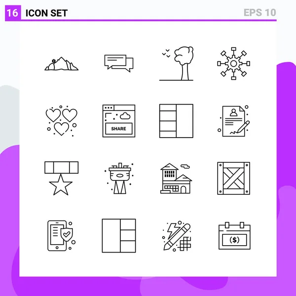 Conjunto Iconos Creativos Universales Simplemente Vector Ilustraciones Para Aplicaciones Web — Vector de stock