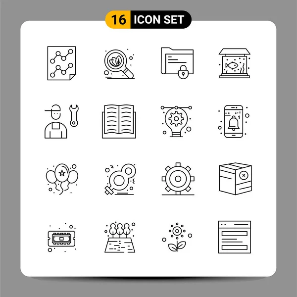 Conjunto Iconos Creativos Universales Simplemente Vector Ilustraciones Para Aplicaciones Web — Vector de stock