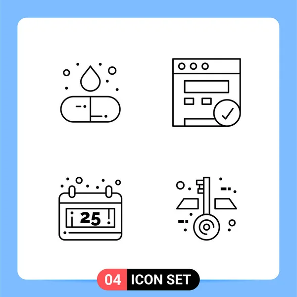 Conjunto Iconos Creativos Universales Simplemente Vector Ilustraciones Para Aplicaciones Web — Vector de stock