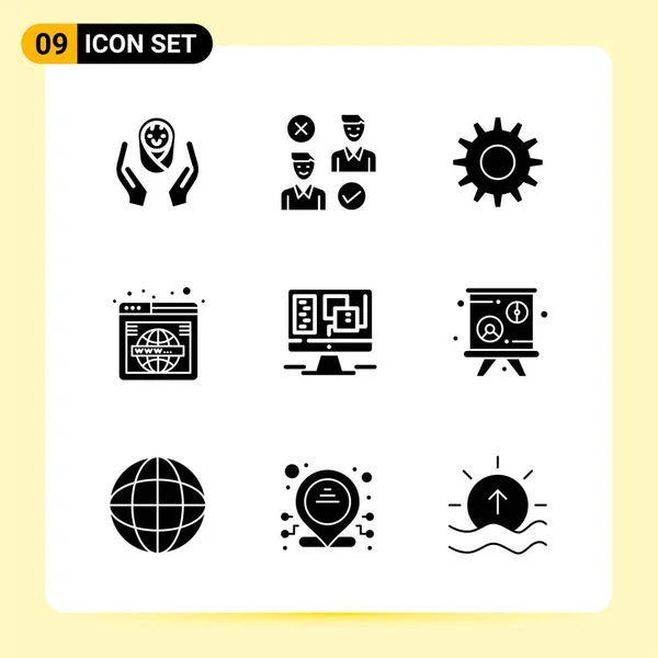 Conjunto Iconos Creativos Universales Simplemente Vector Ilustraciones Para Aplicaciones Web — Archivo Imágenes Vectoriales