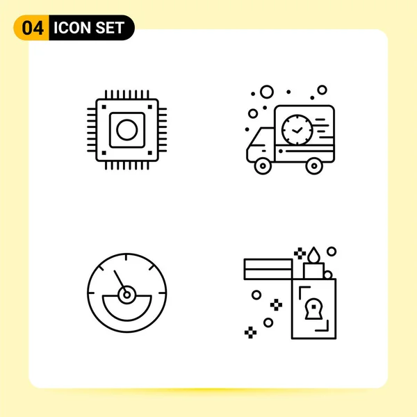 Set Universal Creative Icons Simply Vector Illustrations Web Mobile Apps — Stock Vector