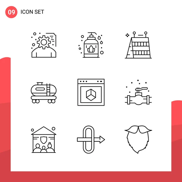 Conjunto Iconos Creativos Universales Simplemente Vector Ilustraciones Para Aplicaciones Web — Archivo Imágenes Vectoriales