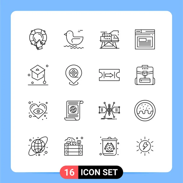 Conjunto Iconos Creativos Universales Simplemente Vector Ilustraciones Para Aplicaciones Web — Archivo Imágenes Vectoriales