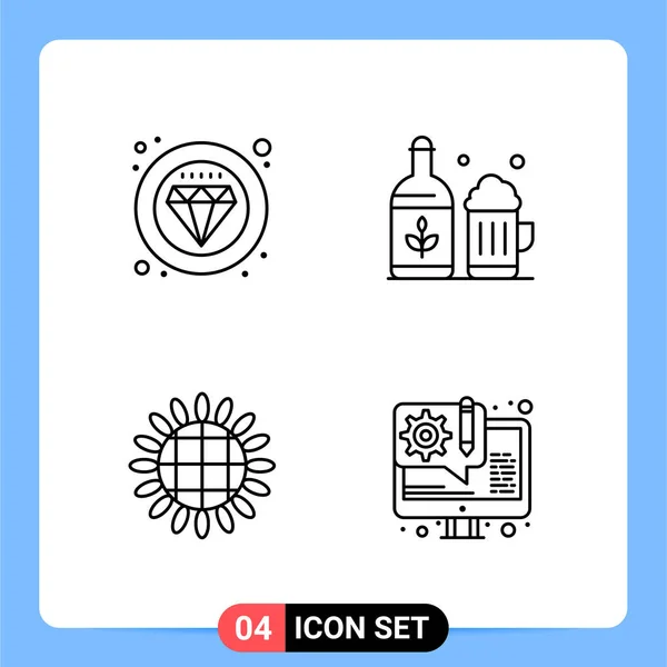 Conjunto Iconos Creativos Universales Simplemente Vector Ilustraciones Para Aplicaciones Web — Vector de stock