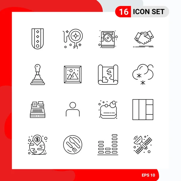 Conjunto Iconos Creativos Universales Simplemente Vector Ilustraciones Para Aplicaciones Web — Vector de stock