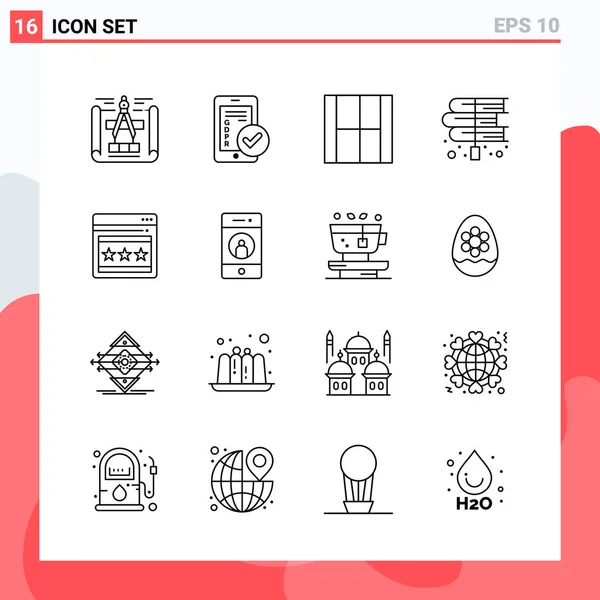 Conjunto Iconos Creativos Universales Simplemente Vector Ilustraciones Para Aplicaciones Web — Vector de stock