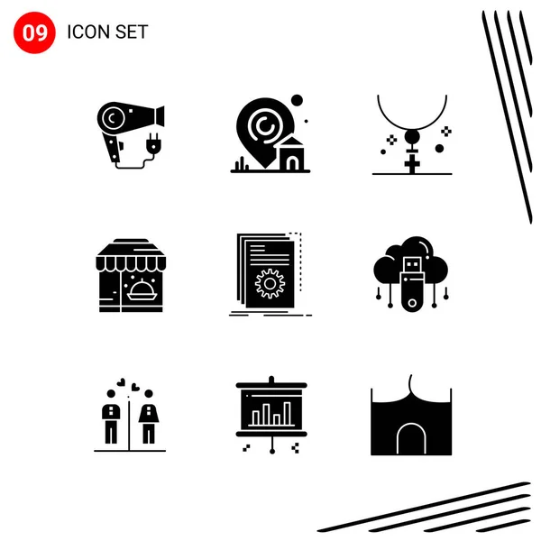 Conjunto Iconos Creativos Universales Simplemente Vector Ilustraciones Para Aplicaciones Web — Vector de stock