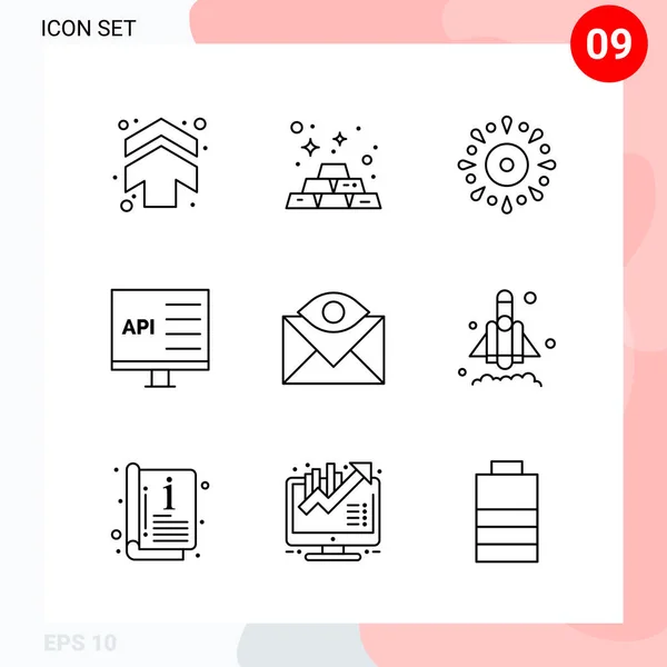 Conjunto Iconos Creativos Universales Simplemente Vector Ilustraciones Para Aplicaciones Web — Vector de stock