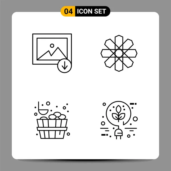 Set Dari Ikon Kreatif Universal Cukup Ilustrasi Vektor Untuk Aplikasi - Stok Vektor