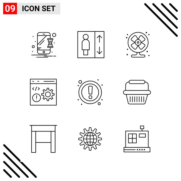 Conjunto Iconos Creativos Universales Simplemente Vector Ilustraciones Para Aplicaciones Web — Archivo Imágenes Vectoriales