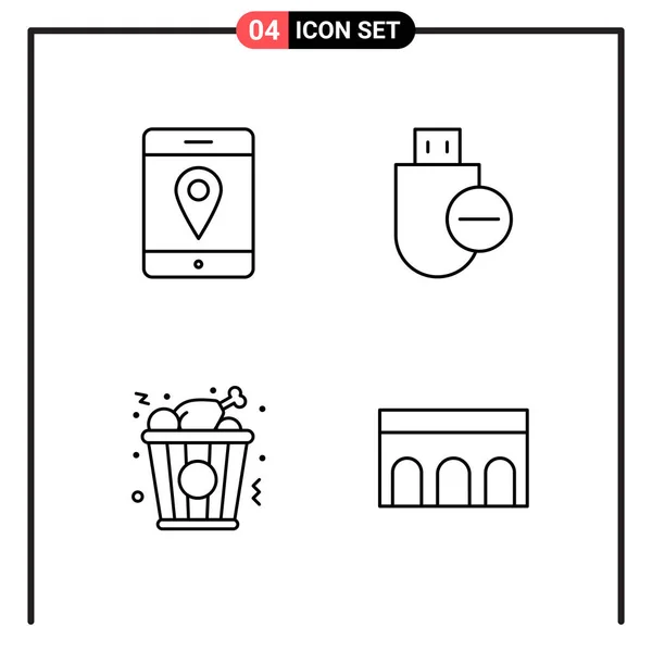 Set Universal Creative Icons Simply Vector Illustrations Web Mobile Apps — Stock Vector