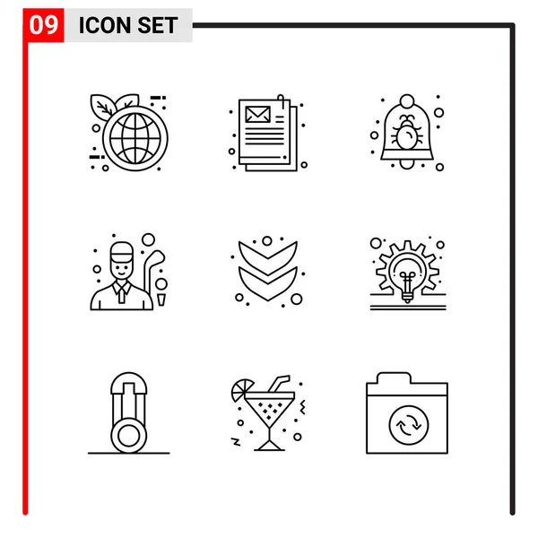 Conjunto Iconos Creativos Universales Simplemente Vector Ilustraciones Para Aplicaciones Web — Archivo Imágenes Vectoriales