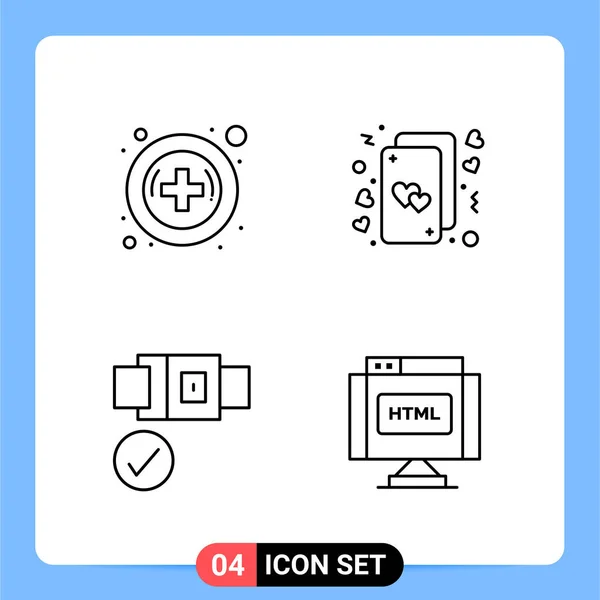 Set Universal Creative Icons Simply Vector Illustrations Web Mobile Apps — Stock Vector