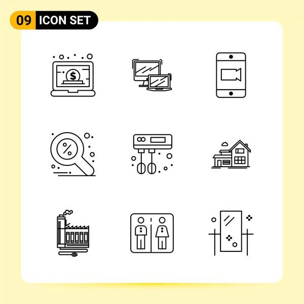 Conjunto Iconos Creativos Universales Simplemente Vector Ilustraciones Para Aplicaciones Web — Archivo Imágenes Vectoriales