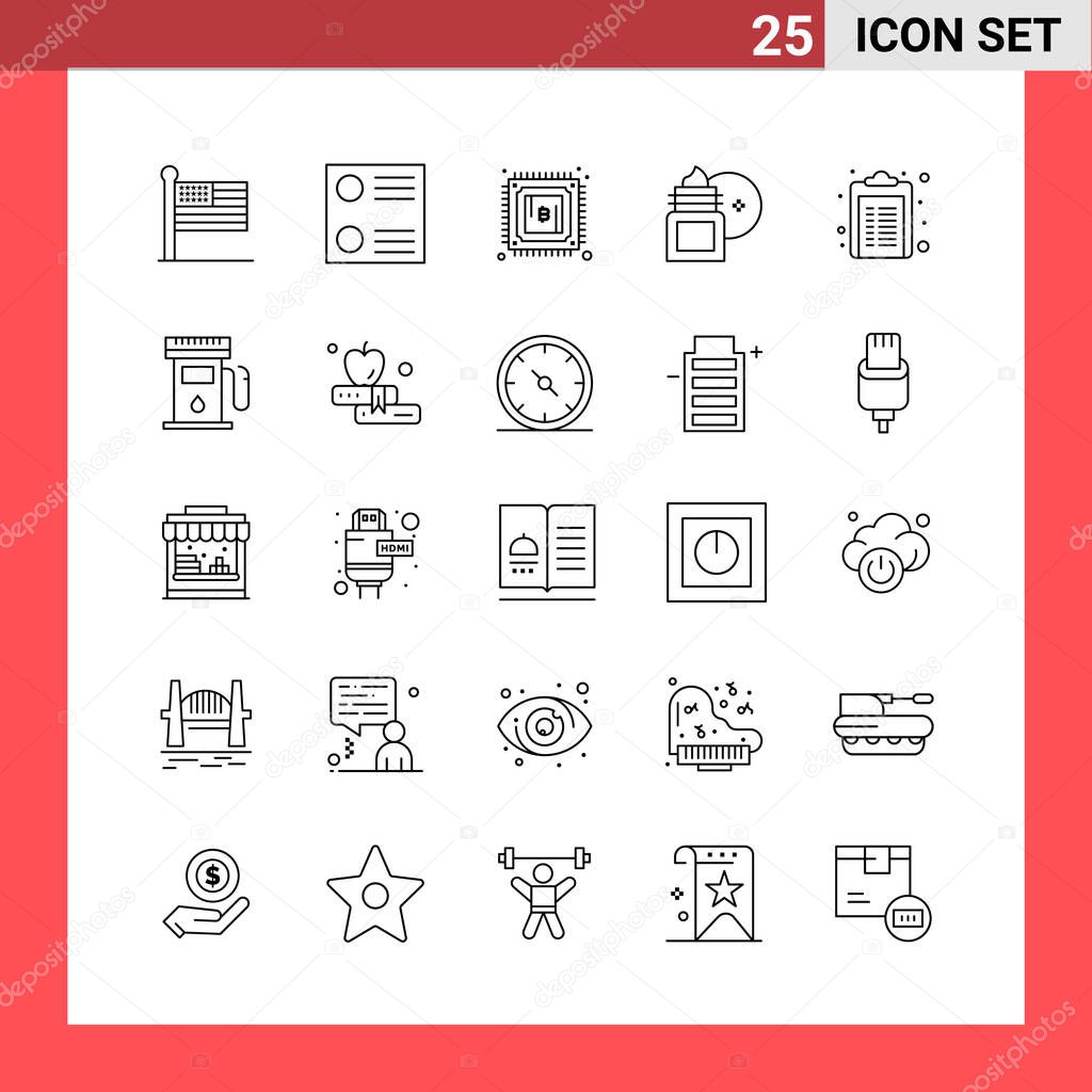 Set of 25 Universal Business Icons Vector