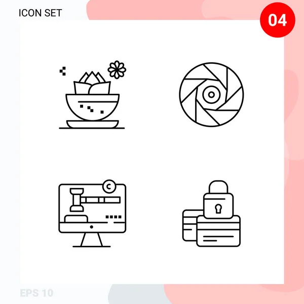 Conjunto Iconos Creativos Universales Simplemente Vector Ilustraciones Para Aplicaciones Web — Archivo Imágenes Vectoriales