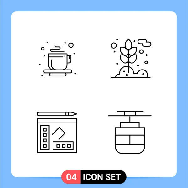 Set Dari Ikon Kreatif Universal Cukup Ilustrasi Vektor Untuk Aplikasi - Stok Vektor