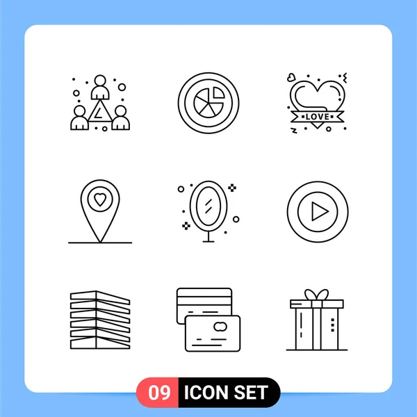 Conjunto Iconos Creativos Universales Simplemente Vector Ilustraciones Para Aplicaciones Web — Archivo Imágenes Vectoriales