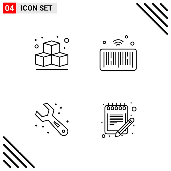 Set Universal Creative Icons Simply Vector Illustrations Web Mobile Apps — Stock Vector