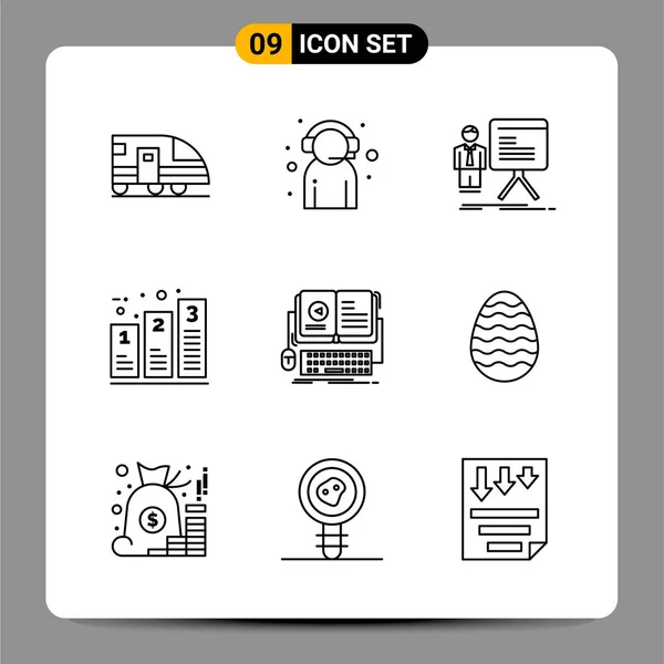 Conjunto Iconos Creativos Universales Simplemente Vector Ilustraciones Para Aplicaciones Web — Archivo Imágenes Vectoriales