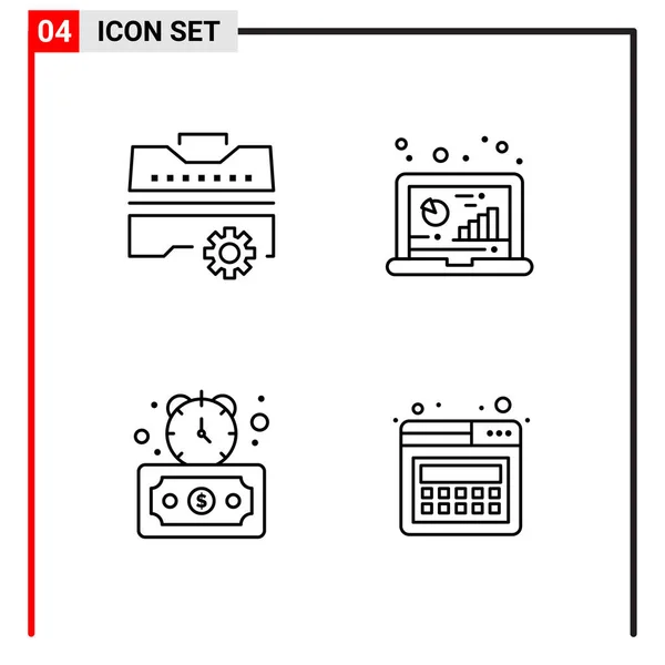 Set Universeller Kreativer Symbole Einfach Vektorillustrationen Für Web Und Mobile — Stockvektor