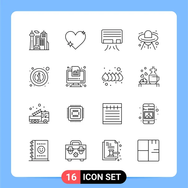 Conjunto Iconos Creativos Universales Simplemente Vector Ilustraciones Para Aplicaciones Web — Vector de stock