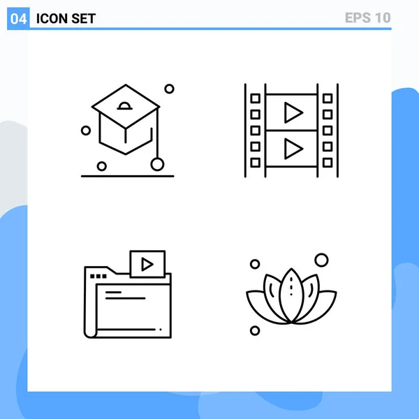 Conjunto Iconos Creativos Universales Simplemente Vector Ilustraciones Para Aplicaciones Web — Vector de stock