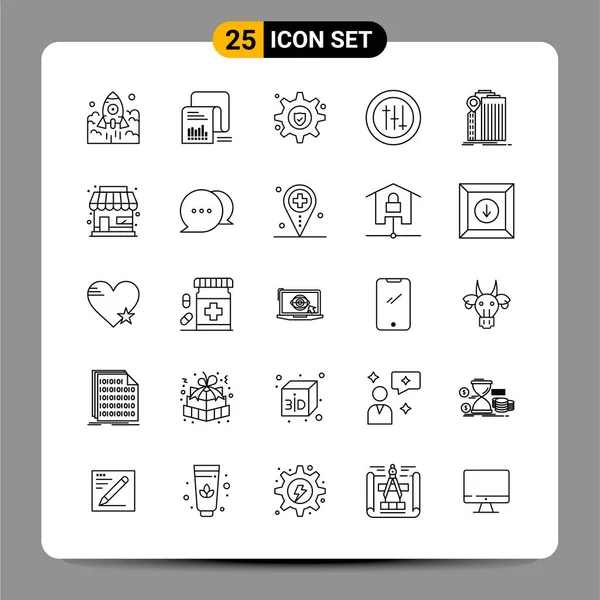 Conjunto Iconos Creativos Universales Simplemente Vector Ilustraciones Para Aplicaciones Web — Vector de stock